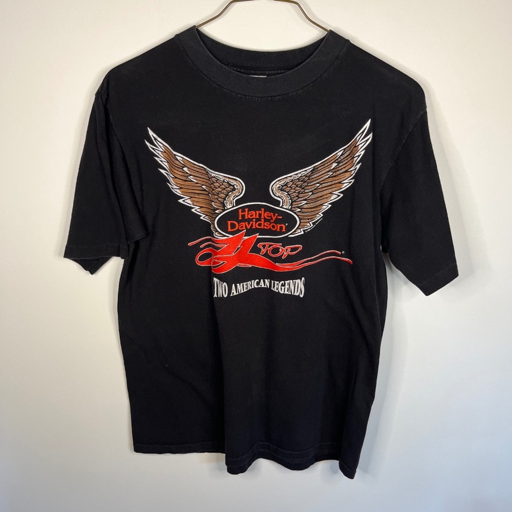 Vtg Harley Davidson ZZ Top 1993 T-Shirt Lg 100% Cotton SingleStitch Made In USA